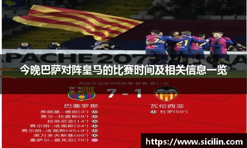 今晚巴萨对阵皇马的比赛时间及相关信息一览